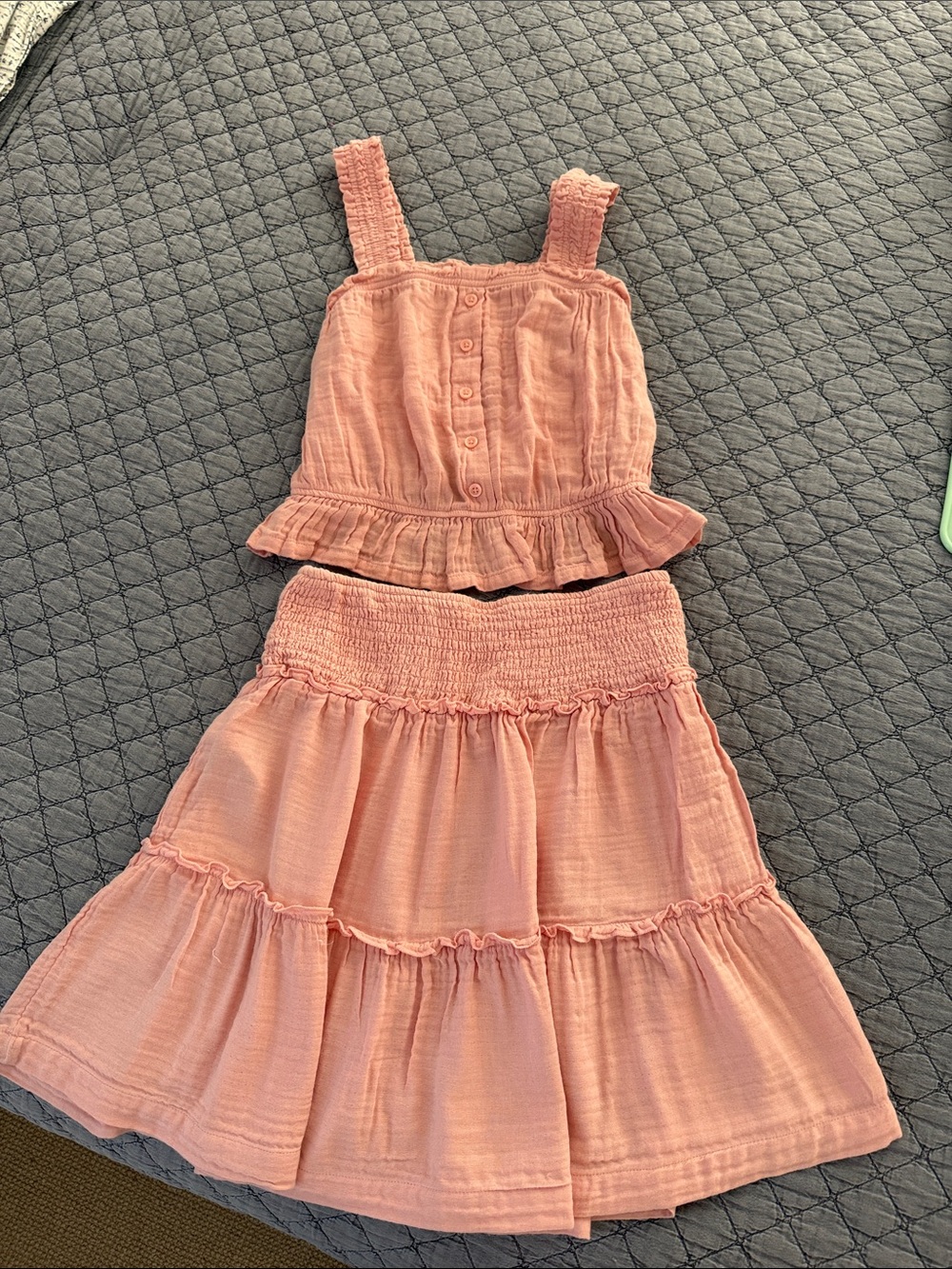 Gap Girls Pink Two-Piece Tiered Top & Skirt Set